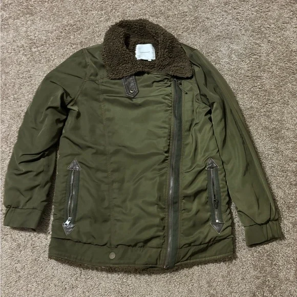 Anthropologie Oversized Sherpa-Lined Parka Jacket Size Small - Picture 2 of 7